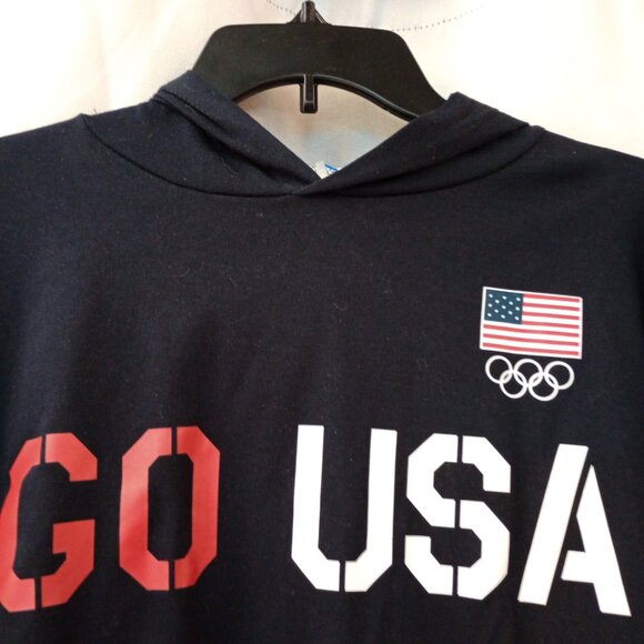Team USA Olympic Committee XL Navy Hooded Women’s Long Sleeve T-Shirt - Picture 3 of 13